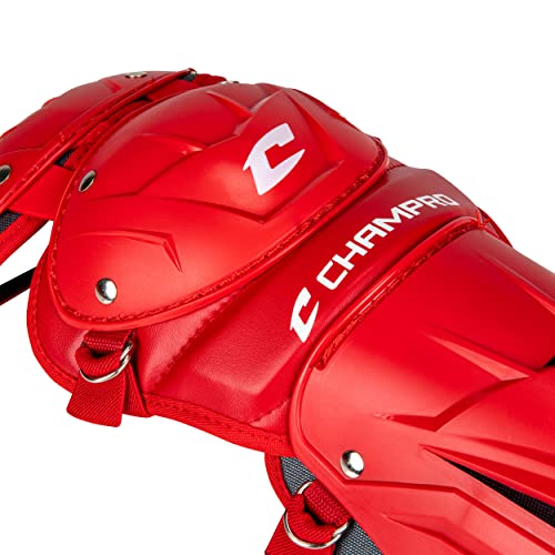 CHAMPRO Optimus Pro Leg Guard - 13.5" Shin Guard, Scarlet