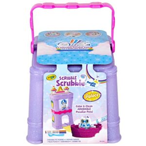 crayola scribble scrubbie peculiar pets, palace playset with yeti & unicorn toys, kids gifts for girls & boys, ages 3, 4, 5, 6