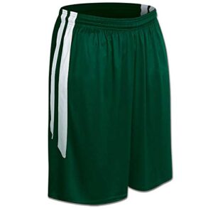 champro womens men’s dri gear muscle polyester basketball short, forest green, white, large us