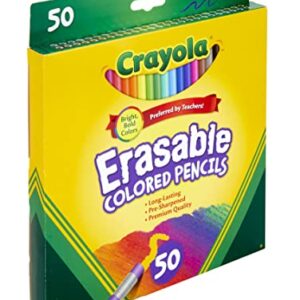 Crayola Erasable Colored Pencils, Back to School Supplies, Adult Coloring, 50 Count [Amazon Exclusive]