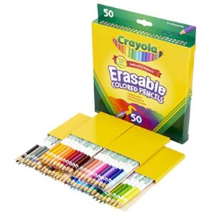 Crayola Erasable Colored Pencils, Back to School Supplies, Adult Coloring, 50 Count [Amazon Exclusive]