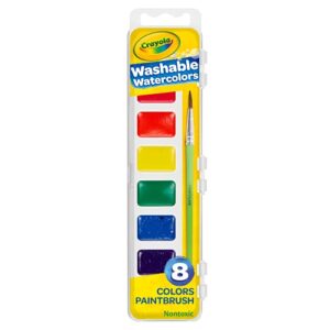 crayola washable watercolors, paint set for kids, 8count, assorted