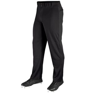 CHAMPRO Men's Standard MVP OB Open Bottom Loose-Fit Baseball Pants, Black, X-Large