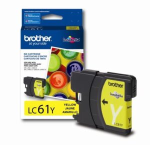 4 x brother lc61y ink cartridge -325 retail packaging-yellow