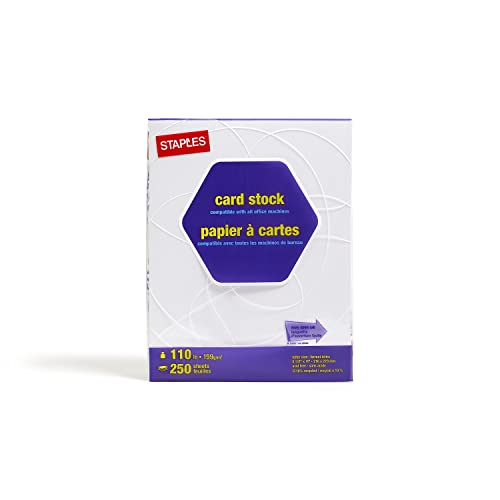 Staples 490887 Cardstock Paper 110 Lbs 8.5-Inch X 11-Inch White 250/Pack (49701)