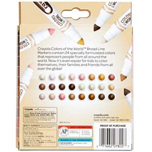 Crayola Colors of The World Markers, Skin Tone Markers, Classroom Supplies, Gift for Kids, 24 Count (Styles Vary)