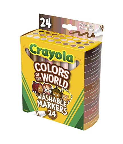 Crayola Colors of The World Markers, Skin Tone Markers, Classroom Supplies, Gift for Kids, 24 Count (Styles Vary)