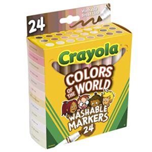 Crayola Colors of The World Markers, Skin Tone Markers, Classroom Supplies, Gift for Kids, 24 Count (Styles Vary)