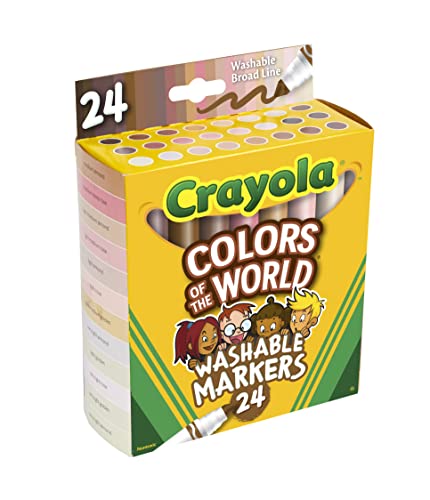 Crayola Colors of The World Markers, Skin Tone Markers, Classroom Supplies, Gift for Kids, 24 Count (Styles Vary)