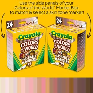 Crayola Colors of The World Markers, Skin Tone Markers, Classroom Supplies, Gift for Kids, 24 Count (Styles Vary)