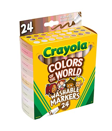 Crayola Colors of The World Markers, Skin Tone Markers, Classroom Supplies, Gift for Kids, 24 Count (Styles Vary)