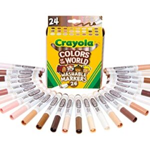 Crayola Colors of The World Markers, Skin Tone Markers, Classroom Supplies, Gift for Kids, 24 Count (Styles Vary)