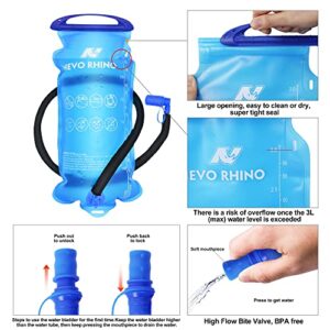N NEVO RHINO Multipurpose Hydration Backpack with 3L Water Bladder, High Flow Bite Valve, Perfect Water Backpack 18L for Hiking, Cycling