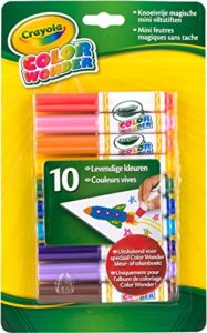crayola color wonder markers, mess free coloring, 10 count, gift for kids, age 3, 4, 5, 6