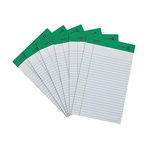 Staples 491461 Notepads 5-Inch X 8-Inch Narrow White 50 Sheets/Pad 12 Pads/Pk (18592Stp)