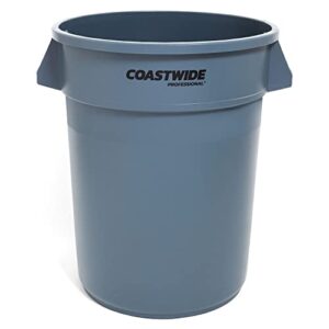 staples brighton 2625784 round trash container gray 32 gallon
