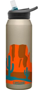 camelbak eddy+ water bottle with straw 25 oz – insulated stainless steel, deep desert