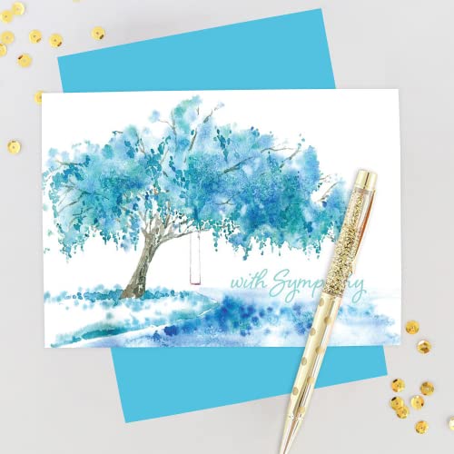 Graphique Watercolor Willow Sympathy Card | Condolence and Bereavement | Thinking of You | Grief and Loss | Family and Friends | Color-Coordinated Envelope | 5" x 7" (Single Card)