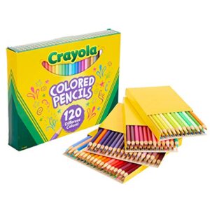 crayola colored pencils set (120ct), bulk, great for adult coloring books, gifts for kids & adults