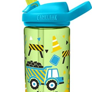 CamelBak Eddy+ 14 oz Kids Water Bottle with Tritan Renew – Straw Top, Leak-Proof When Closed, Building Rocks