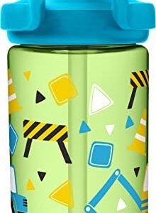 CamelBak Eddy+ 14 oz Kids Water Bottle with Tritan Renew – Straw Top, Leak-Proof When Closed, Building Rocks