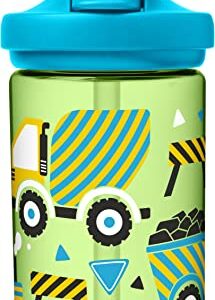 CamelBak Eddy+ 14 oz Kids Water Bottle with Tritan Renew – Straw Top, Leak-Proof When Closed, Building Rocks