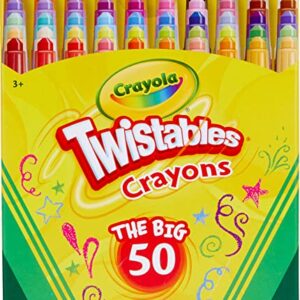 Crayola Mini Twistables Crayons Coloring Kit (50 Count), Toddler Crayons, Coloring Supplies, Gifts for Kids Ages 3+