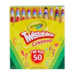 Crayola Mini Twistables Crayons Coloring Kit (50 Count), Toddler Crayons, Coloring Supplies, Gifts for Kids Ages 3+