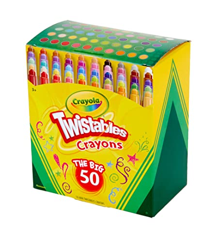 Crayola Mini Twistables Crayons Coloring Kit (50 Count), Toddler Crayons, Coloring Supplies, Gifts for Kids Ages 3+