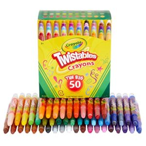 Crayola Mini Twistables Crayons Coloring Kit (50 Count), Toddler Crayons, Coloring Supplies, Gifts for Kids Ages 3+