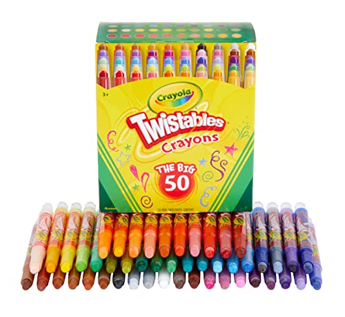 Crayola Mini Twistables Crayons Coloring Kit (50 Count), Toddler Crayons, Coloring Supplies, Gifts for Kids Ages 3+