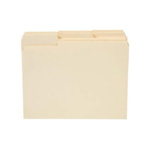 Staples 246850 100% Recycled Manila File Folders Letter 3-Tab 100/Box (246850)