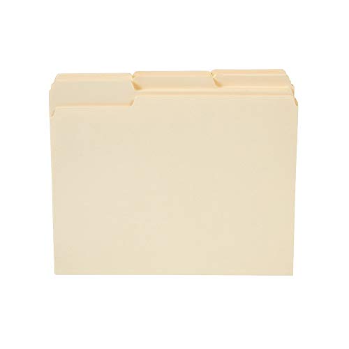 Staples 246850 100% Recycled Manila File Folders Letter 3-Tab 100/Box (246850)