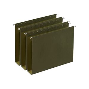 staples 117515 hanging file folders 2-inch expansion letter size standard green 25/bx