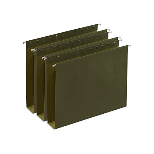 Staples 117515 Hanging File Folders 2-Inch Expansion Letter Size Standard Green 25/Bx