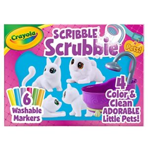 crayola scribble scrubbie pets tub set, toys for girls & boys, gifts for kids, ages 3, 4, 5, 6
