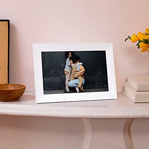 Aura Carver Luxe WiFi Digital Picture Frame, 10.1”, Add Photos with Aura App, Free Unlimited Storage - Easy to Use - Plays Videos - The Best Digital Photo Frame - Sea Salt