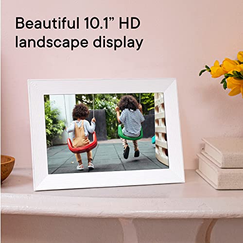 Aura Carver Luxe WiFi Digital Picture Frame, 10.1”, Add Photos with Aura App, Free Unlimited Storage - Easy to Use - Plays Videos - The Best Digital Photo Frame - Sea Salt