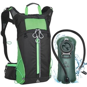 zacro hydration pack backpack with water bladder – lightweight hydration backpack and 2l hydration bladder, running water backpack for outdoor hiking, running, cycling, camping, climbing or commuting