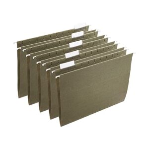 staples 116764 hanging file folders 5-tab letter size standard green 25/bx