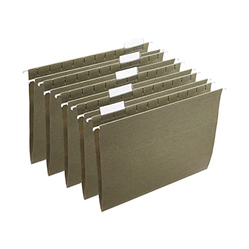 Staples 116764 Hanging File Folders 5-Tab Letter Size Standard Green 25/Bx