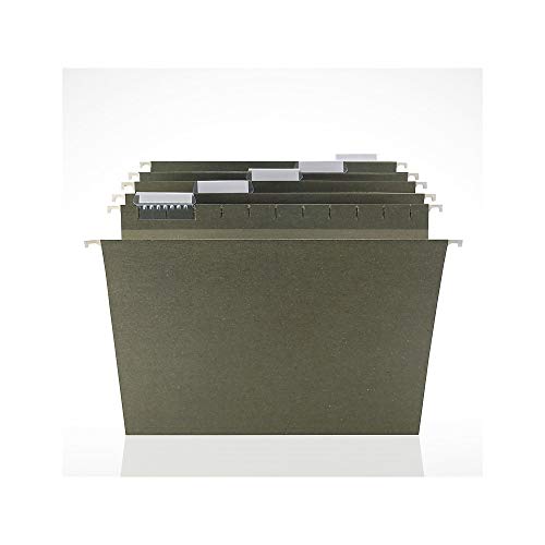 Staples 116764 Hanging File Folders 5-Tab Letter Size Standard Green 25/Bx