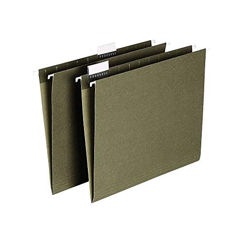 Staples 116764 Hanging File Folders 5-Tab Letter Size Standard Green 25/Bx