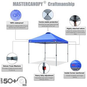 MASTERCANOPY Durable Ez Pop-up Canopy Tent with Roller Bag (10x10, Blue)