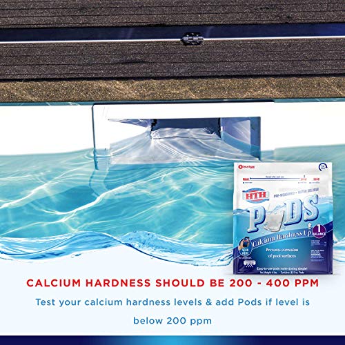 HTH 67153 Calcium Hardness Up Pods Balancer for Swimming Pools, 8 ct