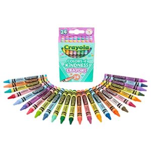 crayola colors of kindness, pack of 24 crayons, 24 count (pack of 1), assorted