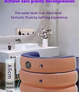 Inflatable adult bathtub with wireless electric air pump,Suitable for hot water bath & ice bath(grapefruit tangerine)