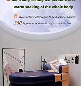 Inflatable adult bathtub with wireless electric air pump,Suitable for hot water bath & ice bath(grapefruit tangerine)