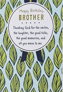 greeting card happy birthday brother religious christian thanking god for the smile laughter good talks memories and all you mean to me
