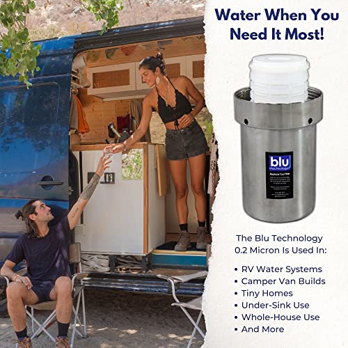 Blu Tech R3 and TRIO Water Filter Recharge Pack, 2.5” x 5” for RV Water Filter System, 0.2 Micron High Flow Filter, Granular Activated Carbon “Tasty”, and Sediment “Longevity” by Blu Technology